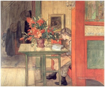  leyendo Pintura - lisbeth leyendo 1904 Carl Larsson
